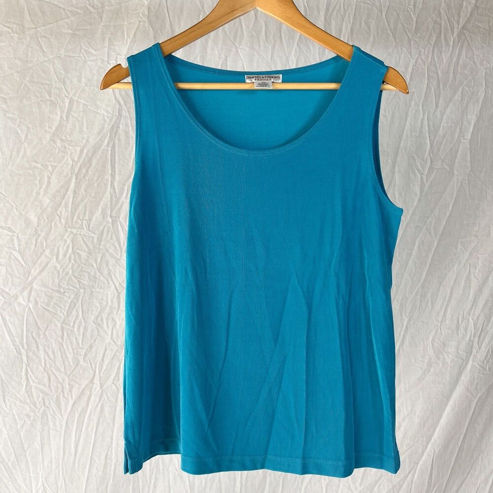 Draper's and Damon's Women's Teal Blue Tank Top Size PM Petite